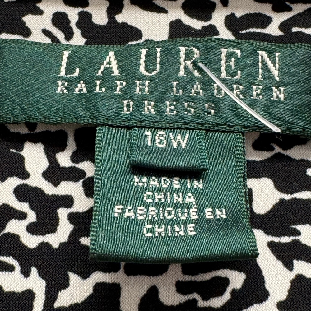 Lauren Ralph Lauren Black and White Sleeveless Draped Maxi Dress size 16W pit 23 - Picture 6 of 10